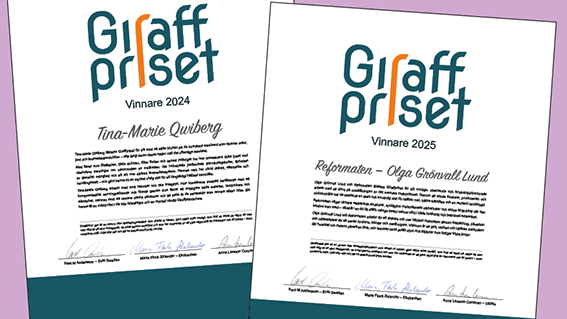 Diplom till Giraffpristagarna 2024+2025